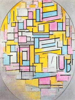 皮特 矇德裡安 Composition with Oval in Color Planes II 皮特 矇德裡安 Composition with Oval in Color Planes II